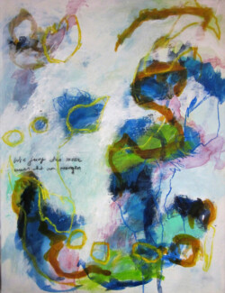 "Wie jung das meer aussieht am morgen"
(50x65)
Cécile Pluvinage
Encres, acrylique sur toile